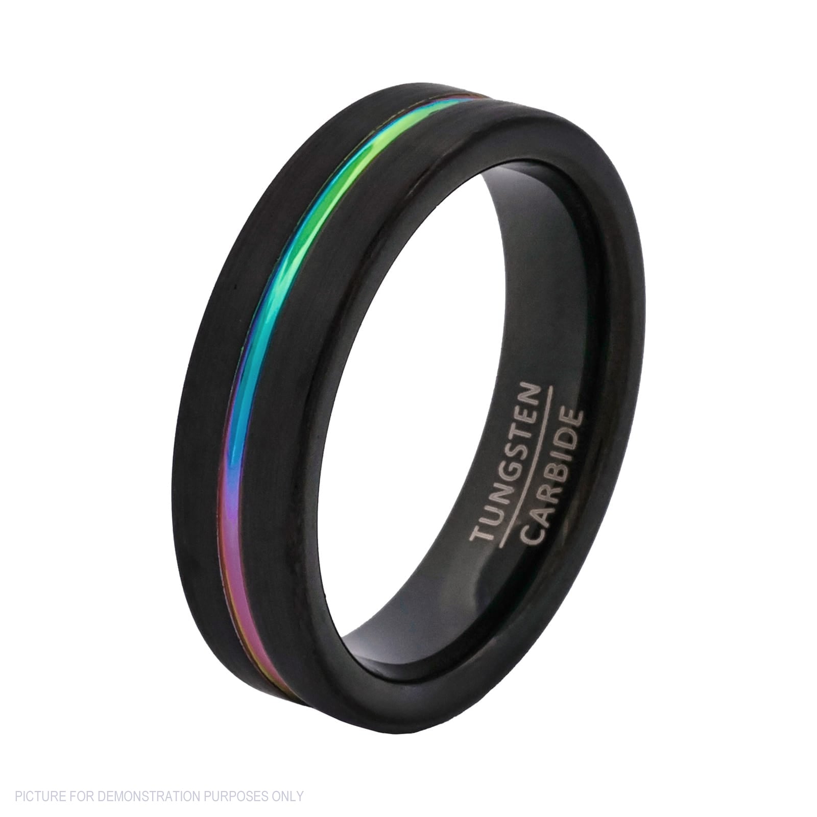 Cudworth 6mm Brushed Black Ion Plated Tungsten Ring – Prism Edge